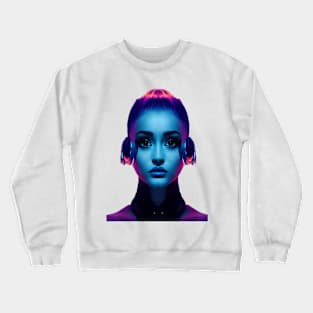 Cyberpunk woman Crewneck Sweatshirt